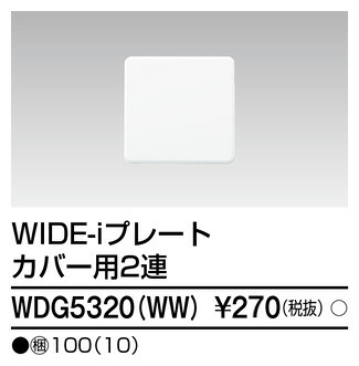 東芝 WDG5320(WW) (WDG5320WW) プレート２連カバー用（ＷＷ） 大箱 (100個入りセット)｜てかりま専科