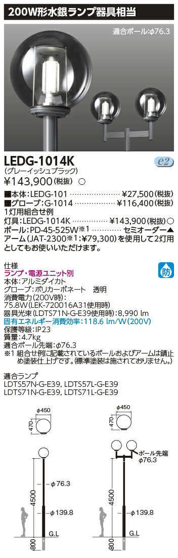 楽天市場】LED電球 街路灯リニューアル用 LEDランプ E39口金 LDTS58N-G