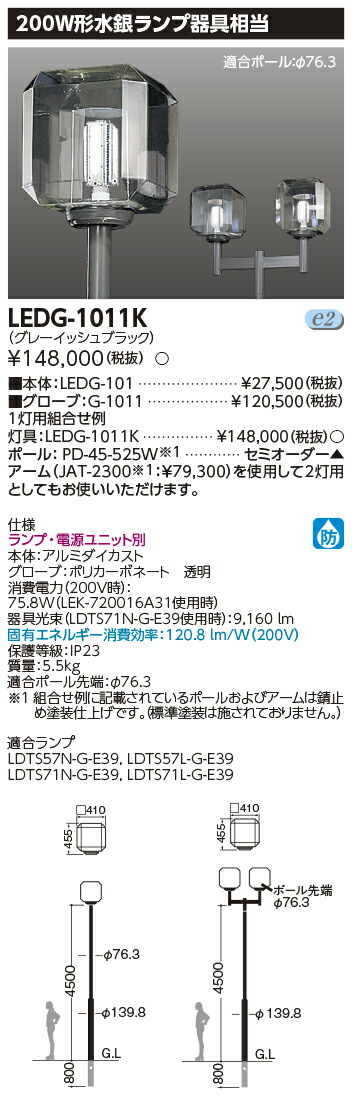 楽天市場】LED電球 街路灯リニューアル用 LEDランプ E39口金 LDTS58N-G