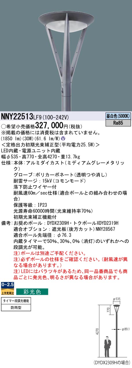 パナソニック NNY22513LF9 ＬＥＤ表どおり灯全周配光２００形５０００Ｋ
