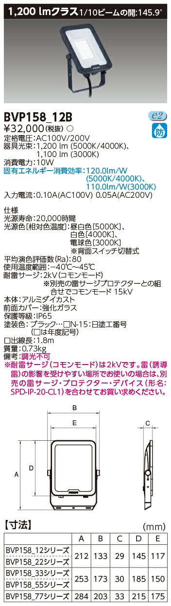 その他 BVP432_230CWMS BVP432_230CWWS || LED小形投光器 東芝 【700W形水銀ランプ/400W