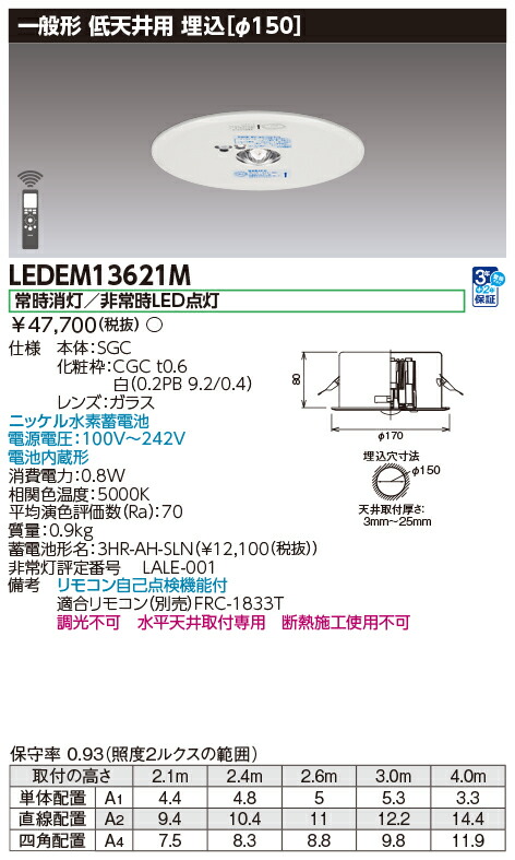 楽天市場】東芝 LEDEM13290WM (LEDEM13290WM) 直付防湿防雨形低