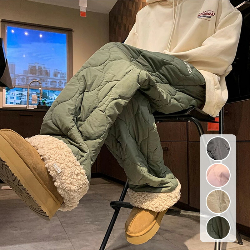 楽天市場】ダウンパンツ レディース 裏起毛 ボアパンツ 厚地 ロング