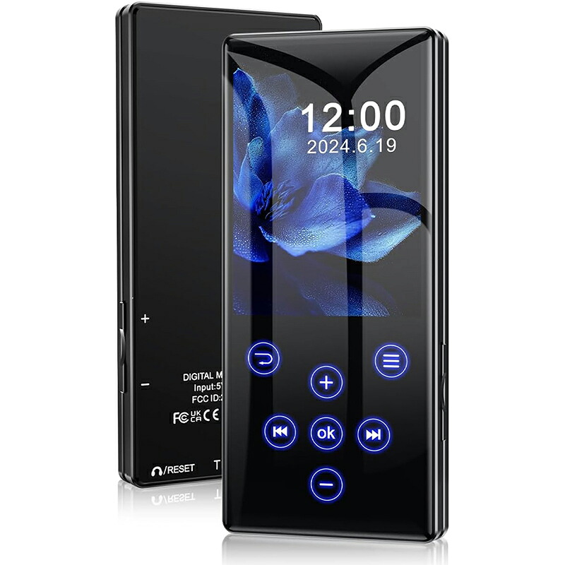 MP3電気蓄音機 Bluetooth5.0積み上げる 64GB 最大限度128GBまで取りひろげる能力のある 2.4in大画面 光るタッチボタン HIFI声遣い 金棒引き積み上げる 多役立つことデジタルオーディオプレーヤー FMラジオ受信機/陰電子読みもの/目ざまし時計などの役立つこと付き添い人 運動競技/言葉づかい学びとる/通いなどに当てはめる