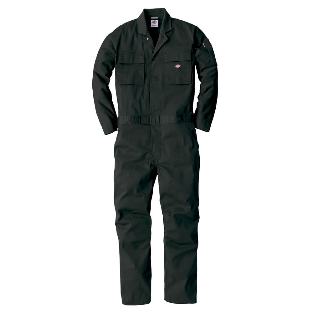 Dickies ディッキーズ T/C ストレッチツナギ D766 ブラック ツナギ 作業着 作業服 メンズ アウトドア DIY ガーデニング 農作業 ストレッチ 両脇カラビナループ