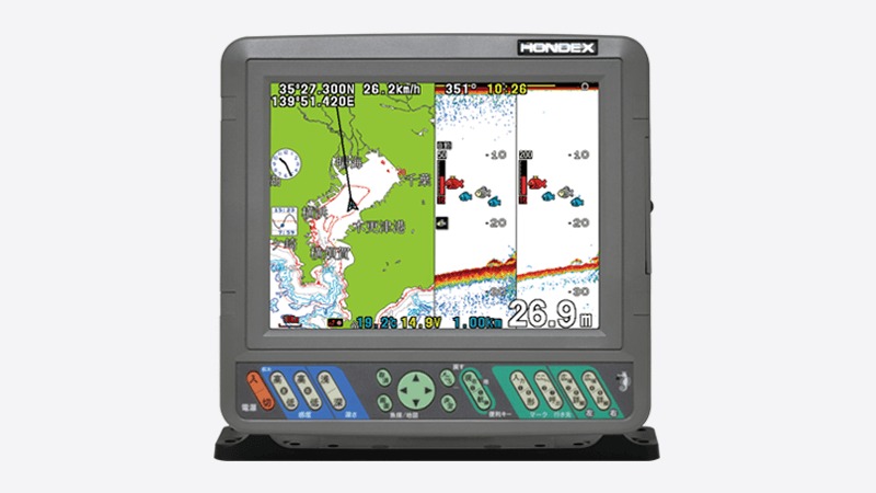 【貨物輸送無料】 ホンデックス HONDEX なおなお書き-800GP(s) なおなお書きつづき物 8.4型液晶プロッタ魚探 600W スポーツ・アウトドア-フィッシング