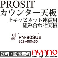 【関東送料無料】綾野製作所 / ユニット式食器棚 PROSIT プロージット / カウンター天板 奥浅 / PN-80SU2【代引き不可】