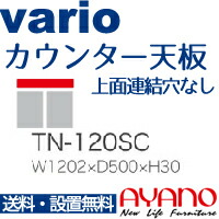 【関東送料無料】綾野製作所 / ユニット式食器棚 vario バリオ / カウンター天板 奥深 上面連結穴なし / TN-120SC【代引き不可】