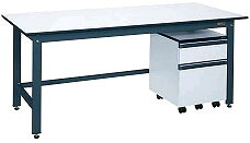 作業台 送料無料 代引不可 軽量作業台 キャビネット付き サカエ ＫＫタイプ KKD-187LB W1800×D750×H740ｍｍ ◆時間指定対象外◆車上渡し商品◆個人宅配送不可
