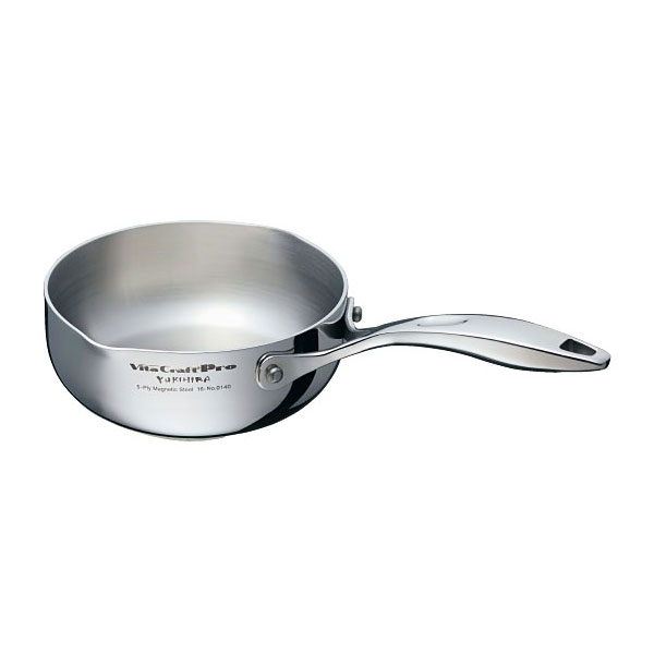 ビタクラフト プロ ユキヒラ鍋 16cm(1.1L) No.0140 Vita Craft Pro 全面5層構造 無油調理 省エネ 小回り 注ぎ口2箇所｜テルショップ・ジャパン店