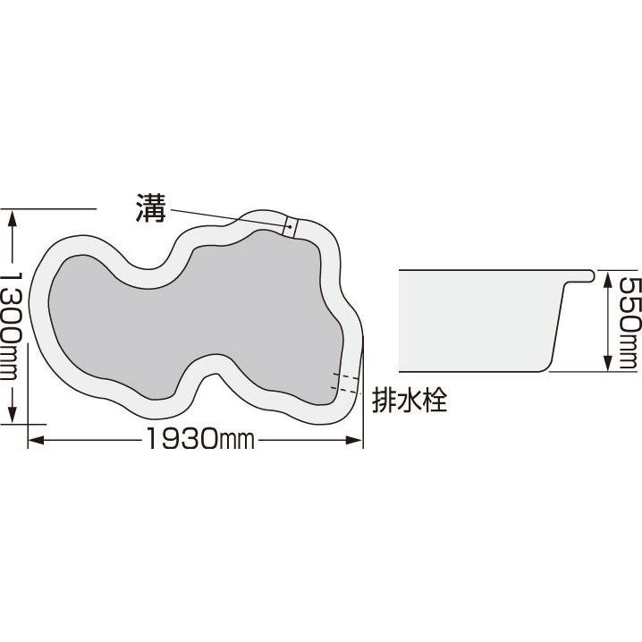 タカラ工業 日本製 みかげ調プラ池 L600 庭園埋設型 エクステリア