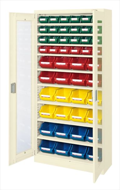 【人間宅送りとどける不可】サカエ SAKAE / コンテナラックケース（部分品ボックス席・扉付） ＳＣＲ－１８ＦＤＩ【通貨価値取り替えっこ・送りとどける第四次元任ずる不可】【サカエの大型商いものは車上渡しです】