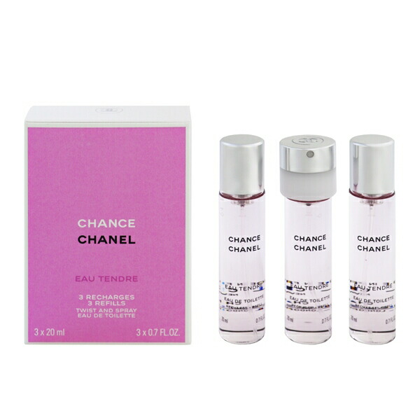 シャネル 香水 レディース チャンス オー タンドゥル ツイスト (セット) (リフィル) 20ml×3 送料無料 香水 フレグランス プレゼント 贈り物 ギフト CHANCE EAU TENDRE TWIST AND REFILL CHANEL