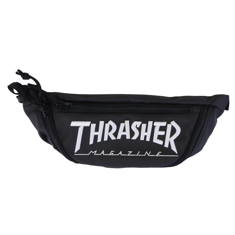 スラッシャ Coating Waist Bag カラー ブラック ホワイト Thr 145 9001 スポーツ アウトドア スケートボード インラインスケート バッグ ケース Thrasher Salon Raquet De