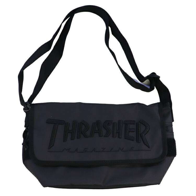 スラッシャ Coating Flap Shoulder カラー ブラック ブラック Thr 150 9090 スポーツ アウトドア スケートボード インラインスケート バッグ ケース Thrasher Cdm Co Mz