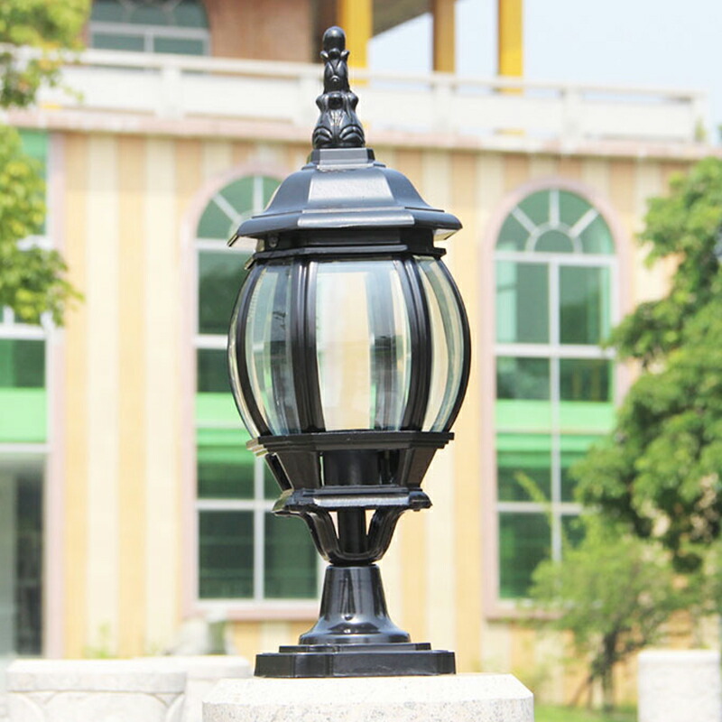 楽天市場】門柱灯 北欧 おしゃれ LED対応 筒形 多面 ガラス 柱上