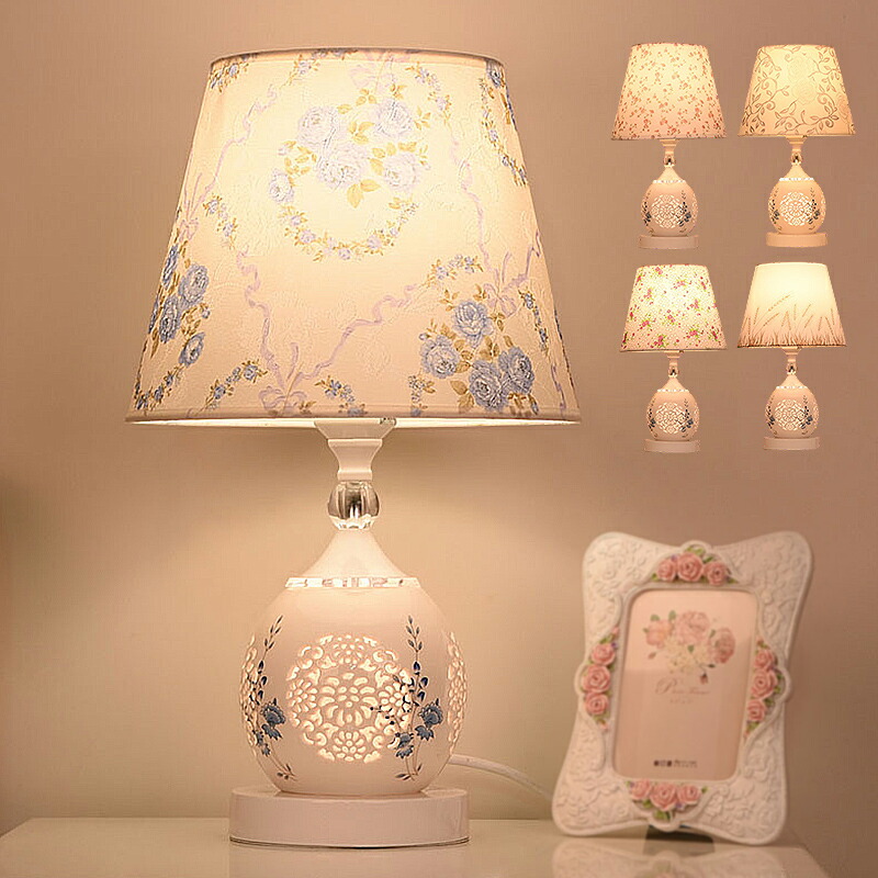 楽天市場】デスクライト 北欧 おしゃれ 姫系 青いバラ 花柄笠 和風