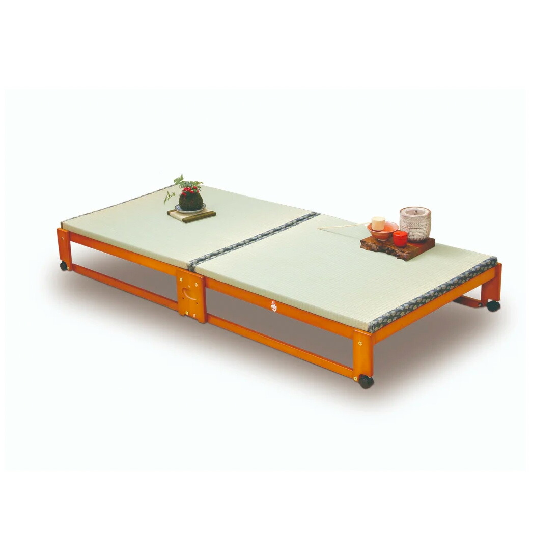 中居木工 折りたたみ 畳ベッド ロータイプ シングル ヘッド無し ブラウン(NK-2709) ナチュラル(NK-2707) 和風 日本製 サイズS
