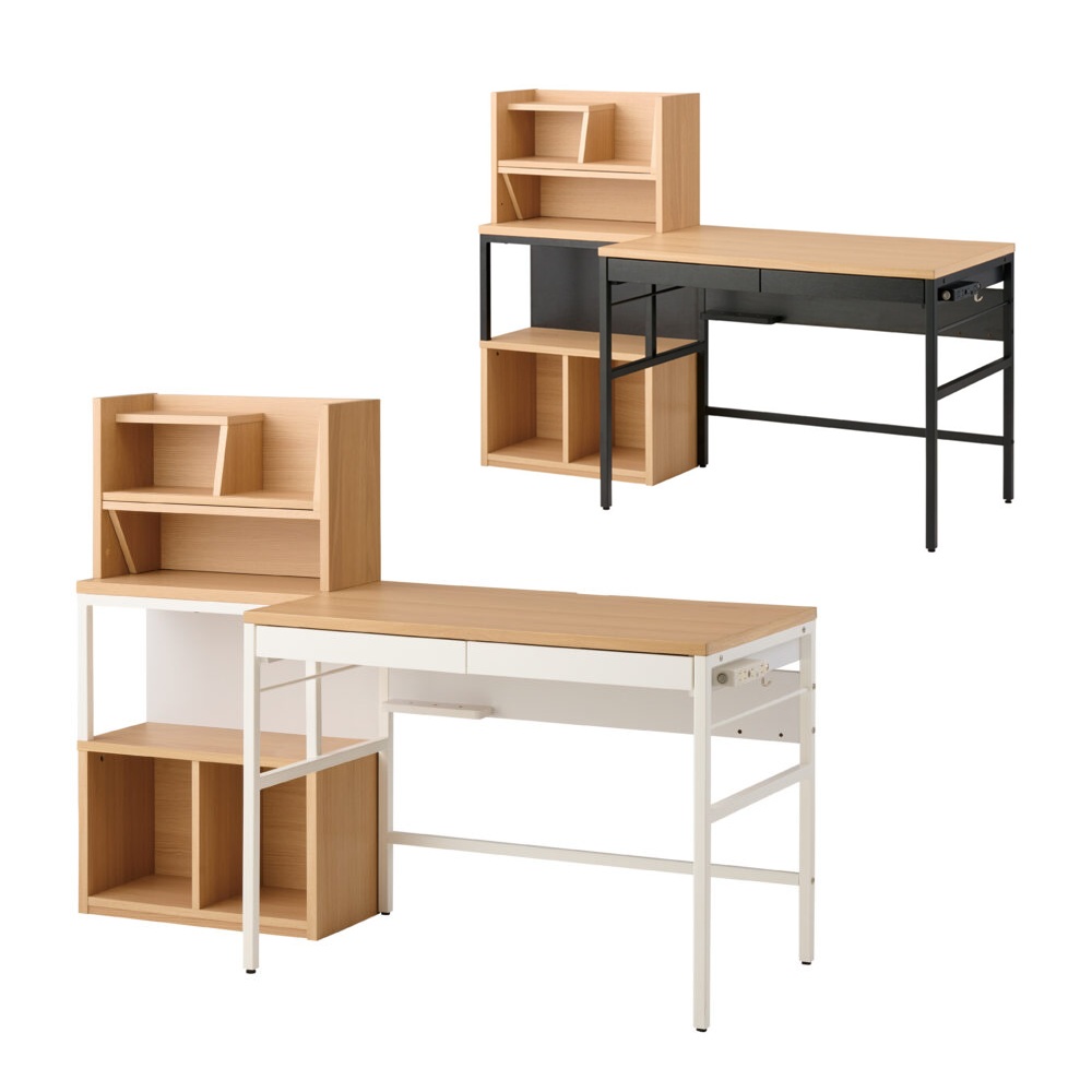 コイズミ Reshet ステップアップデスクM MDF-155 MOWH色 MDF-156 MOBK色 デスク＋マルチラック 学習机 コイズミファニテック KOIZUMI リシェット お客様組立品