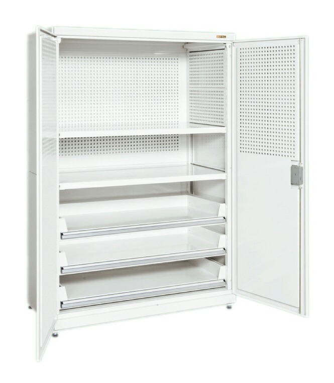 サカエ SAKAE / ニューピットイン パンチング保管庫　PNH-9063PC3W / 耐荷重：250Kg / W900×D640×H1800ｍｍ【代金引換対象外】【配送時間指定不可】【サカエの大型商品は車上渡しです／個人宅配送不可】