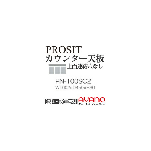 【関東送料無料】綾野製作所 / ユニット式食器棚 PROSIT プロージット / カウンター天板 奥浅 上面連結穴なし / PN-100SC2【代引き不可】