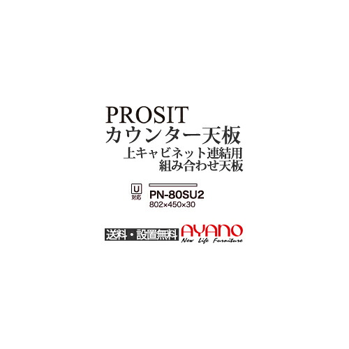 【関東送料無料】綾野製作所 / ユニット式食器棚 PROSIT プロージット / カウンター天板 奥浅 / PN-80SU2【代引き不可】