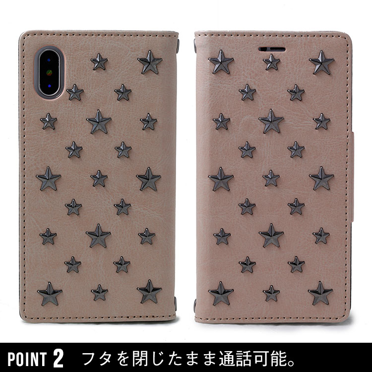 【楽天市場】送料無料 メール便 iPhoneX 手帳型ケース MCI-807 スタースタッズ mononoff Star Studs 807