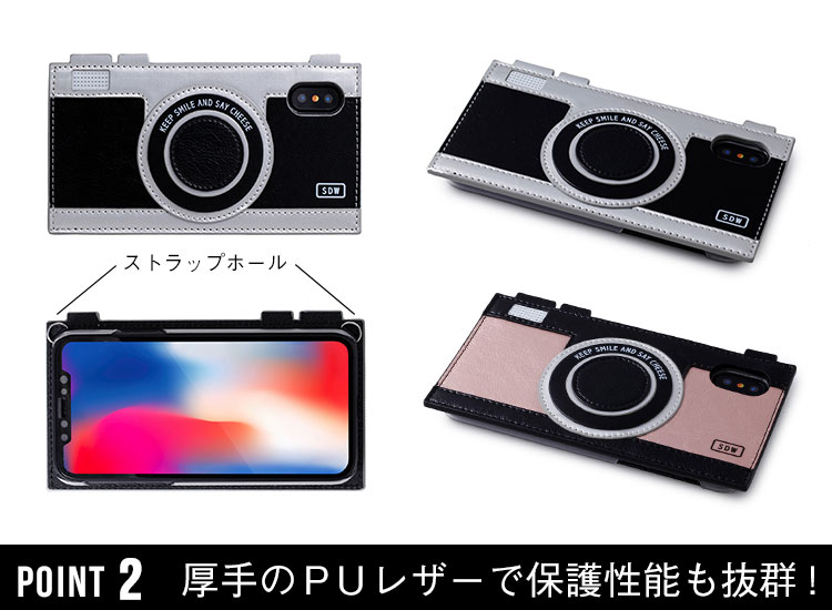 楽天市場 送料無料 メール便 シングルケース Dci 17cc Sinra Design Works Camera Case For Iphone X Case アイホン アイフォン シングル ケース カメラ カバー Puレザー ブラック ピンク かわいい おしゃれ Tempoo ライフスタイルテンプー