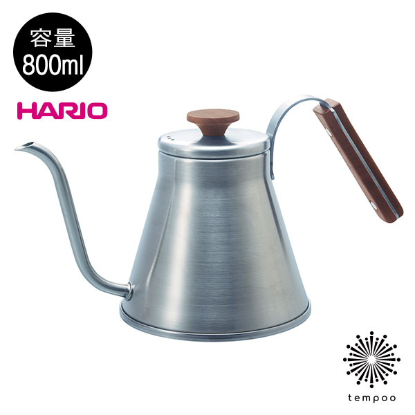 HARIO V60 ドリップケトル・ウッド VKW-120-HSV 800ml ハリオ ケトル コーヒー やかん 細口 シルバー ステンレス 木製ハンドル 熱湯 IH 直火 シンプル 日本製 プレゼント ギフト