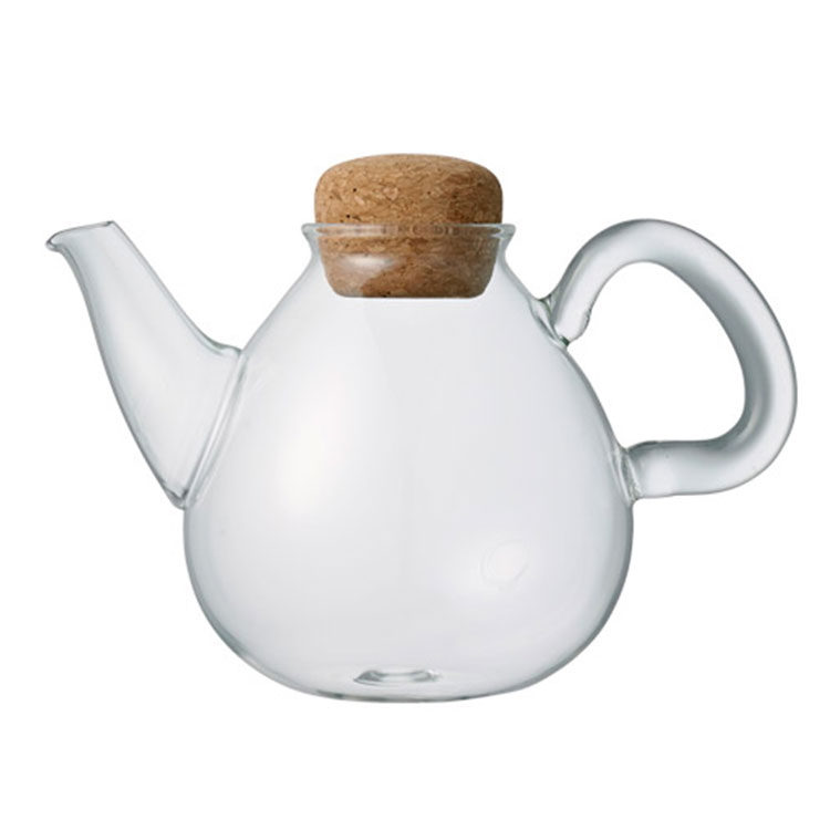 KINTO PLUMP ポット 450ml [25728] キントー プランプ 耐熱ガラス コルク 蓋 耐熱温度差120℃ アイス ホット 電子レンジ 食器洗浄機 可愛い お洒落 ティーバッグ ミルク フレーバーオイル ギフト プレゼント tempoo