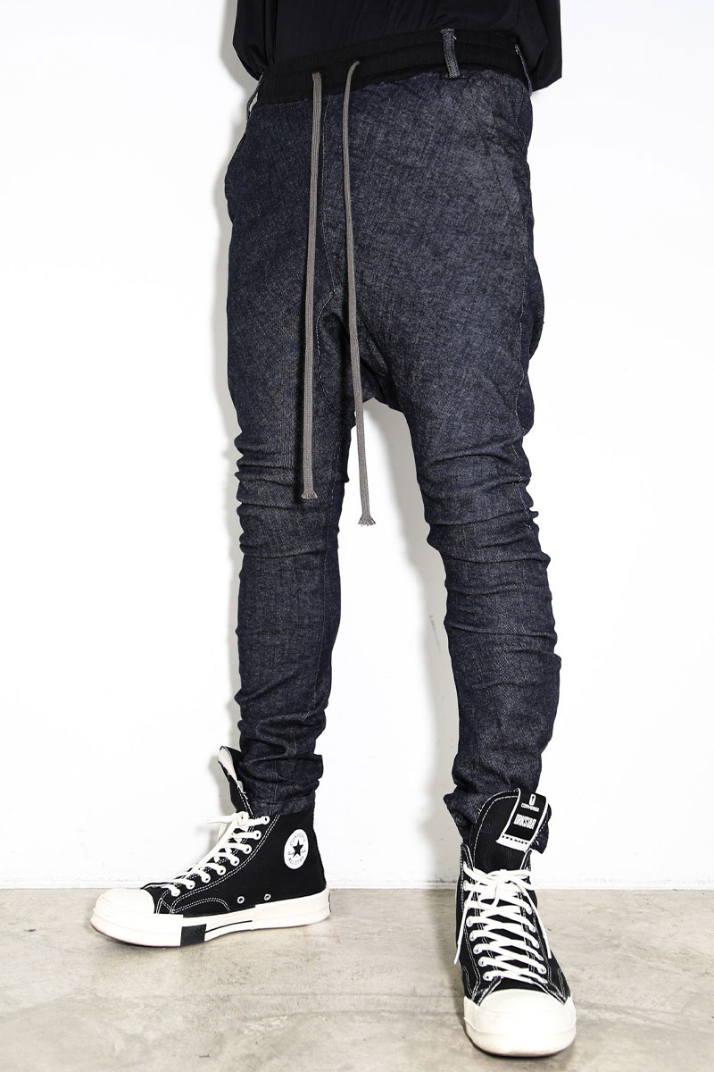 貨物輸送無料 ボトムス A.F ARTEFACT エーエフ アーティファクト STRETCH DENIM SAROUEL SKINNY / 青碧