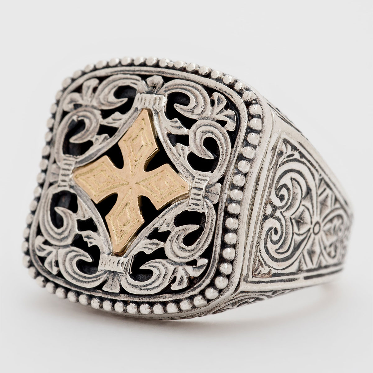 アクセサリー GEROCHRISTO Byzantine Ring GR1 Byzantine ring in 18K Gold and Sterling Silver - Gerochristo