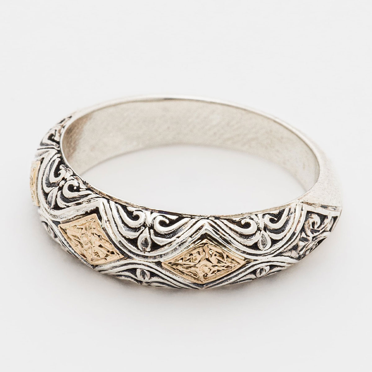 ジェロクリストEden’s Garden Band Ring 18号 Eden's Garden Band Ring in 18K Gold and Sterling Silver