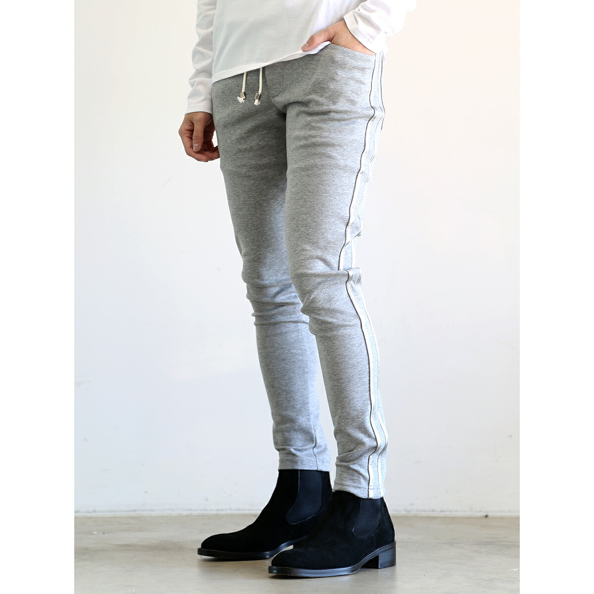貨物輸送無料 ボトムス RESOUND CLOTHING リサウンドクロージング  Blind LINE PT / シルバーレザーライン 返品取り替えっこ不可