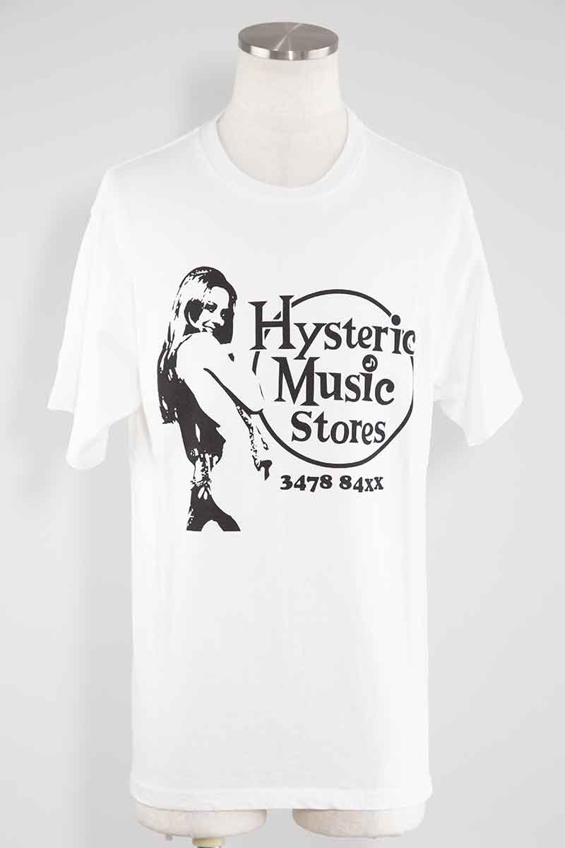 貨物輸送無料 トップス HYSTERIC GLAMOUR ヒステリックグラマー MUSIC STORES ティーシャツ / 白いこと 返品取り替えっこ不可