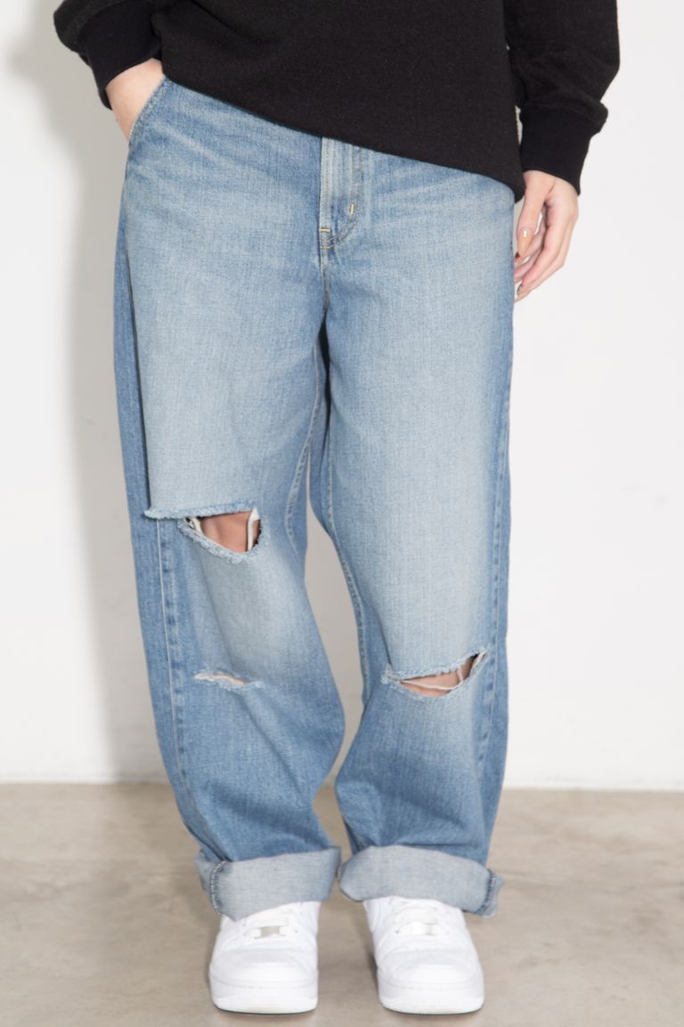 貨物輸送無料 ボトムス HYSTERIC GLAMOUR ヒステリックグラマーRESIZE産業 デニムストレートパンツ / ライトインディゴ