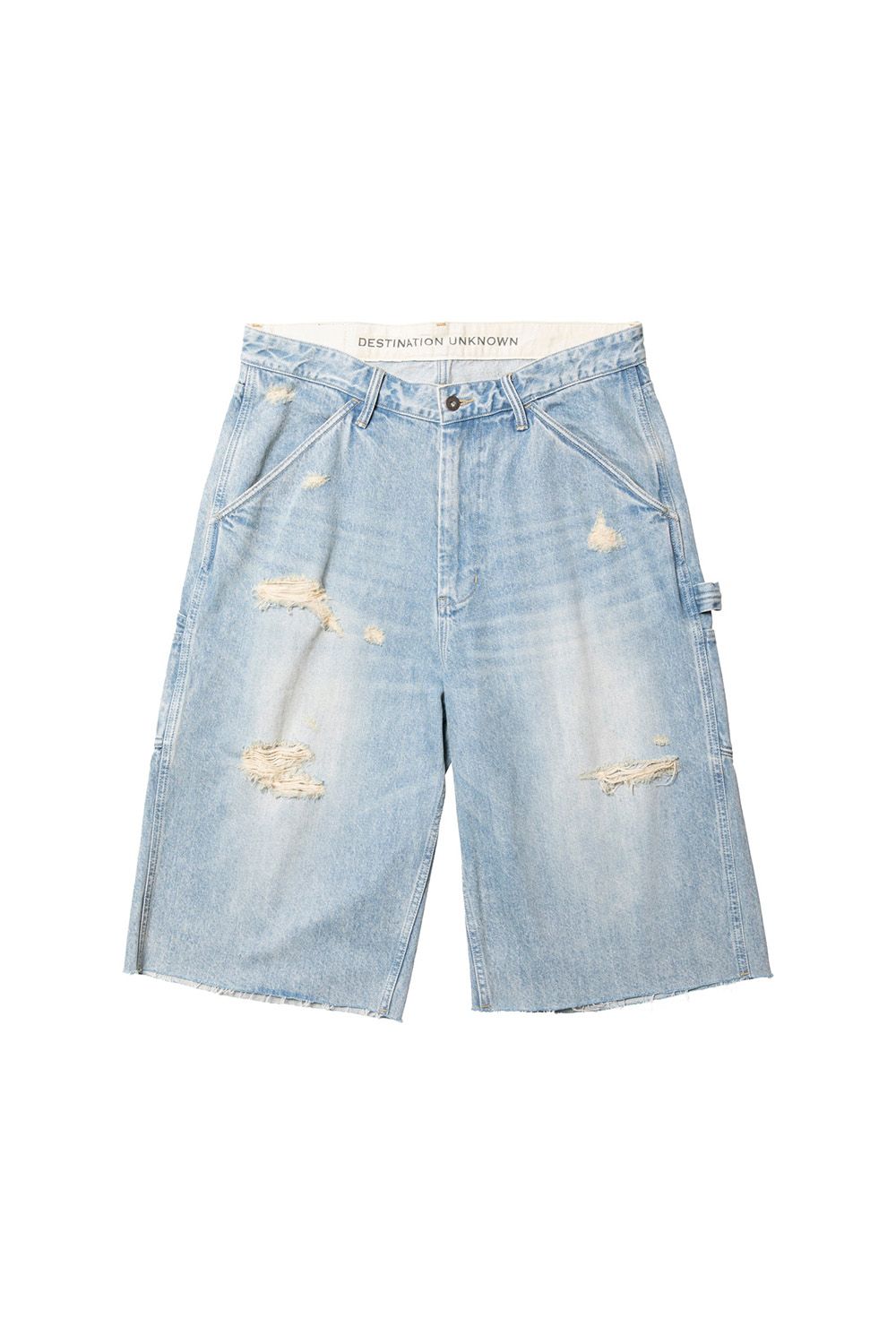送料無料 ボトムス liberaiders リベレイダース DAMAGED DENIM BUGGY SHORTS / ブルー 19,800円