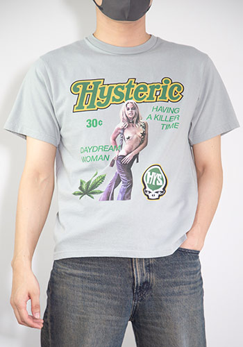 送料無料 トップス HYSTERIC GLAMOUR ヒステリックグラマー DAYDREAM WOMAN Tシャツ / グレー 返品交換不可