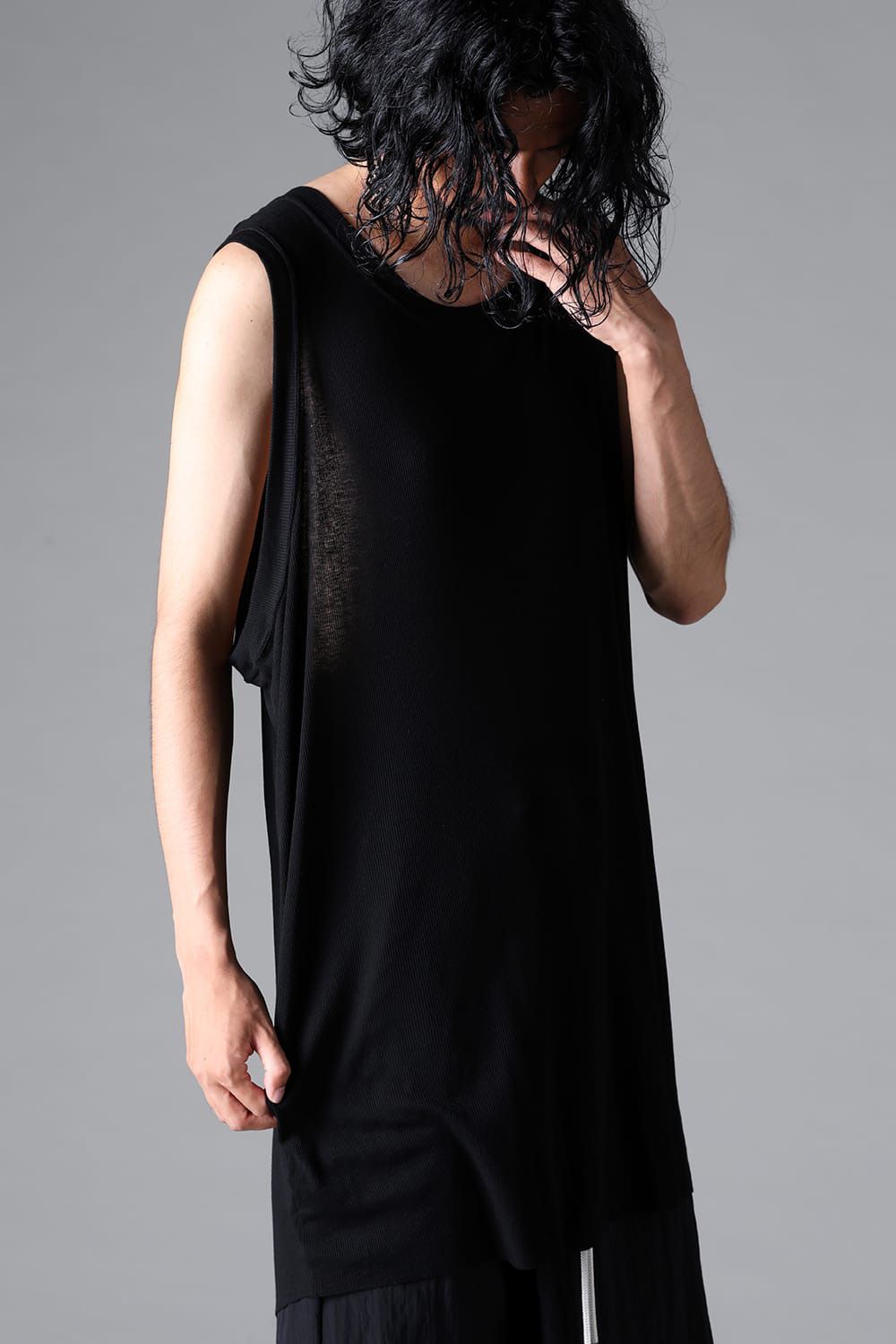 取っておく商いもの 貨物輸送無料 トップス A.F ARTEFACT エーエフ アーティファクト RIB LONG TANK TOP / 黒いこと 返品取り替えっこ不可