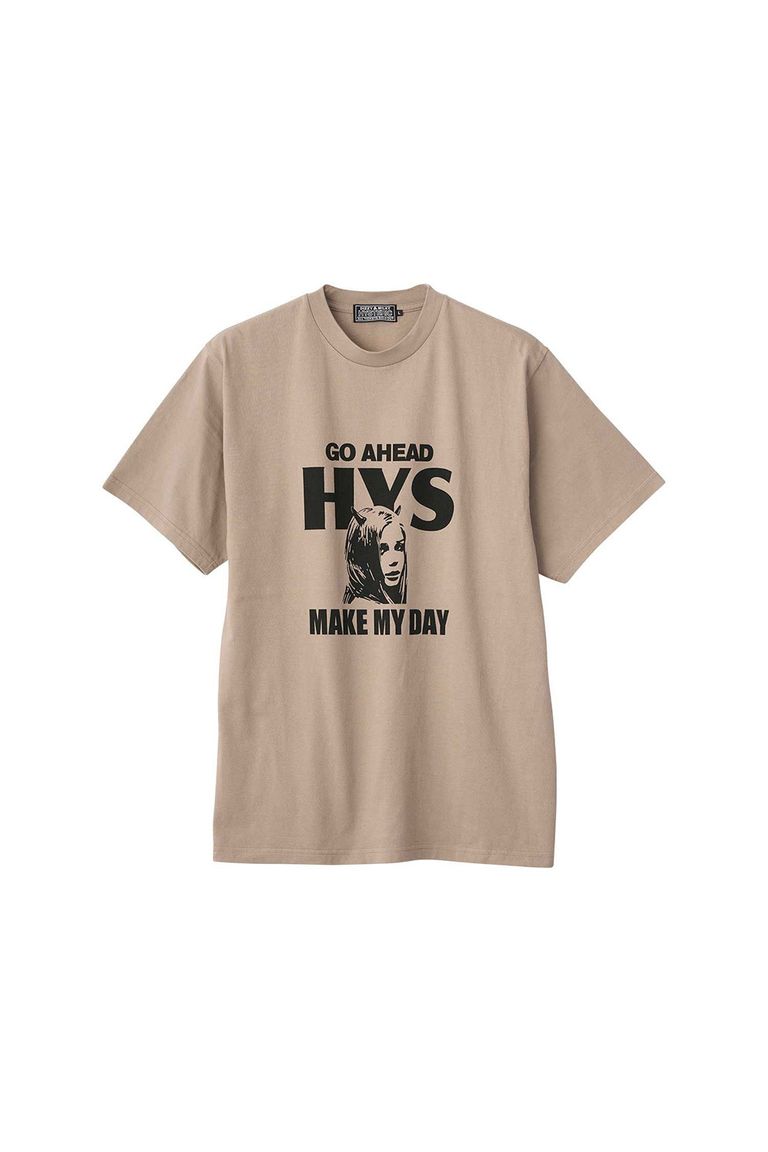 貨物輸送無料 トップス HYSTERIC GLAMOUR ヒステリックグラマー MAKE MY DAY プルオーバー /  ベージュ 返品取り替えっこ不可