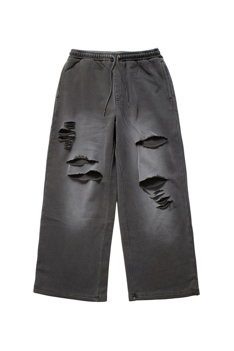貨物輸送無料トップス X-girl エックスお姉さん DISTRESSED SWEATPANTS / 黒いこと レディースファッション-トップス-スウェット・トレーナー