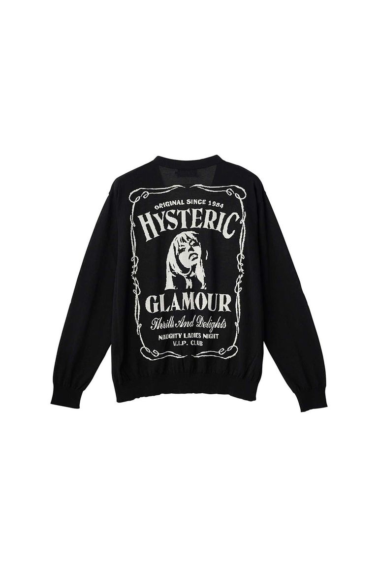 貨物輸送無料 トップス HYSTERIC GLAMOUR WHISKY WOMANジャカード スウェーター / 黒いこと