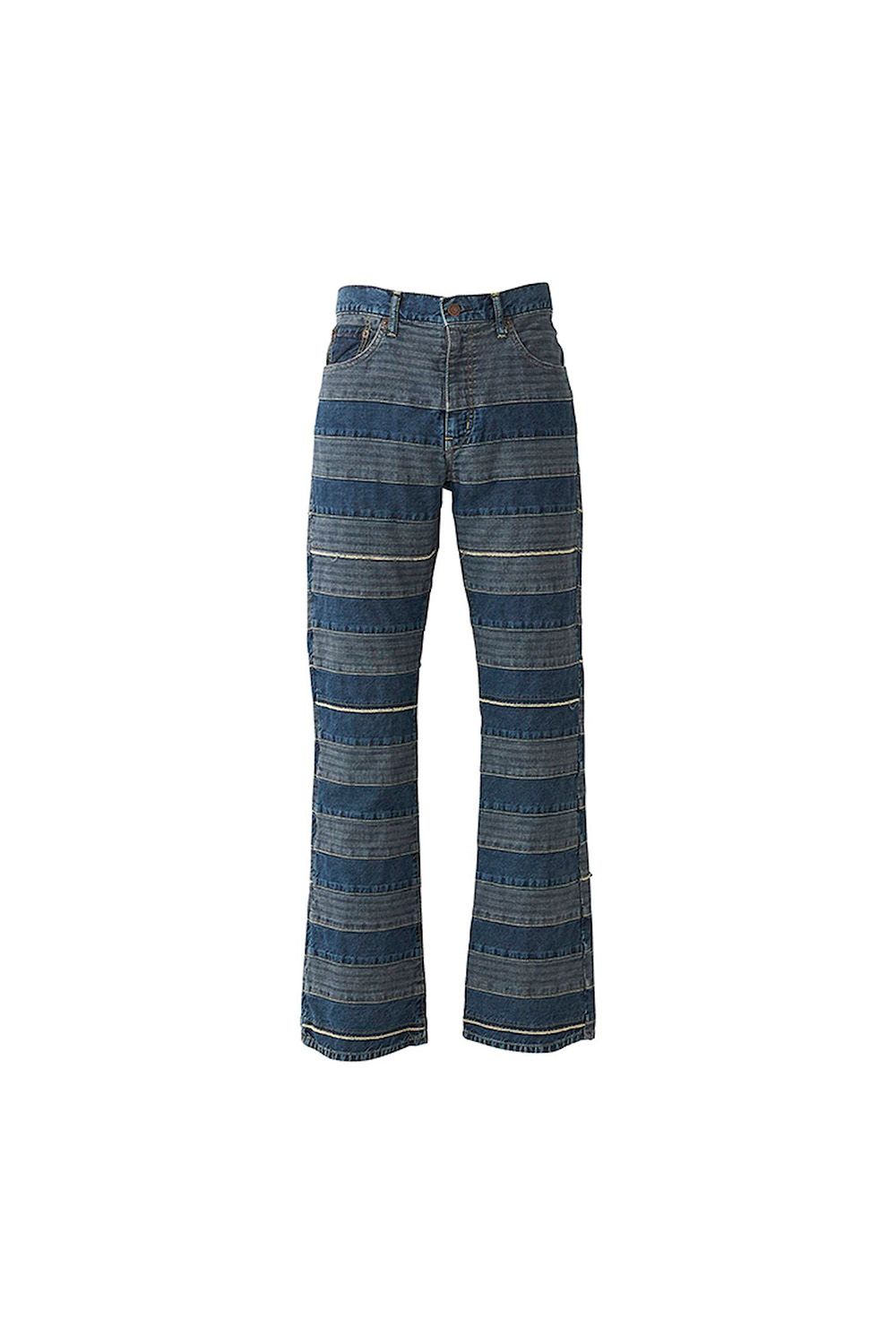 貨物輸送無料 ボトムス HYSTERIC GLAMOUR ヒステリックグラマー スクラッチフレアデニムパンツ / ライトインディゴ