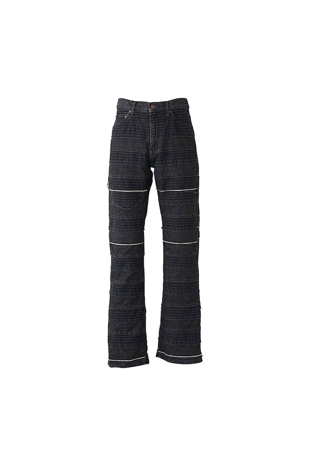 貨物輸送無料 ボトムス HYSTERIC GLAMOUR ヒステリックグラマー スクラッチフレアデニムパンツ / 黒いこと