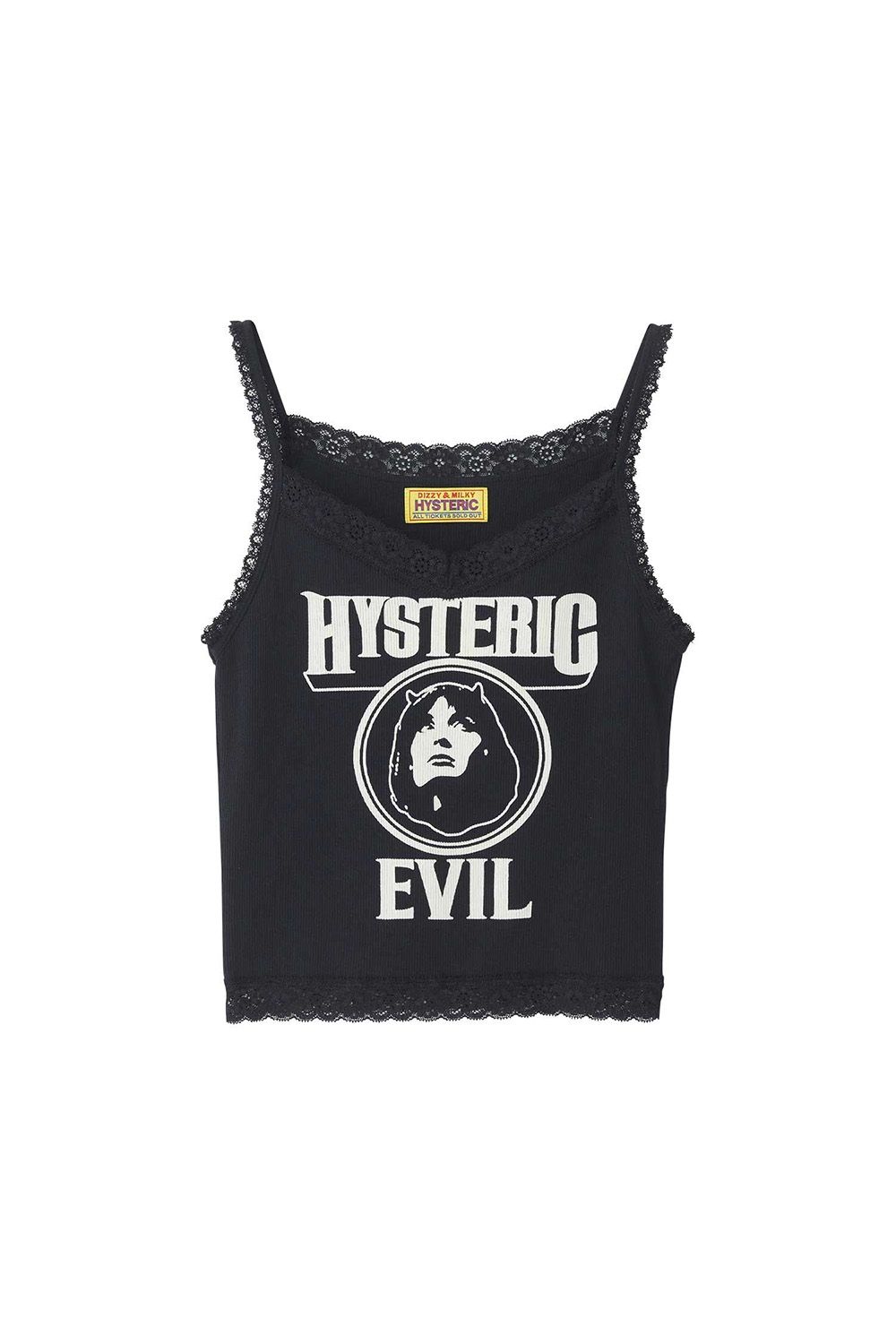 貨物輸送無料 トップス HYSTERIC GLAMOUR ヒステリックグラマー EVIL WOMAN キャミソール / 黒いこと 返品取り替えっこ不可