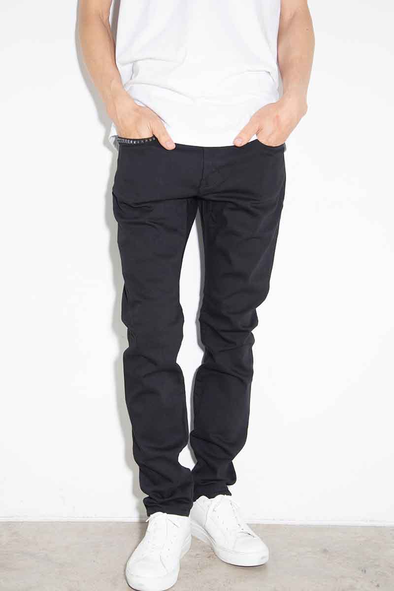 貨物輸送無料 ボトムス HYSTERIC GLAMOUR ヒステリックグラマー ブラックデニムスリムパンツ / 黒いこと