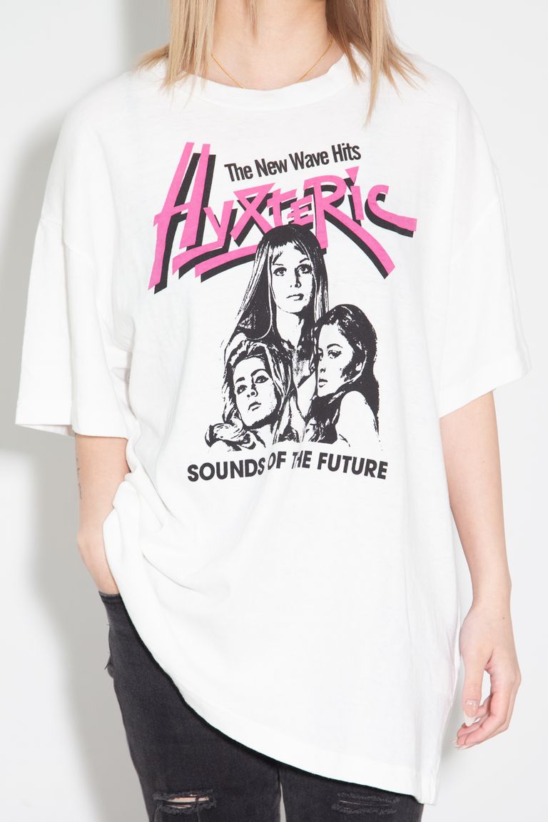送料無料 トップス HYSTERIC GLAMOUR ヒステリックグラマー SOUND OF THE FUTURE オーバーサイズTシャツ / ホワイト 返品交換不可