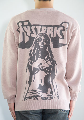 送料無料 トップス HYSTERIC GLAMOUR ヒステリックグラマー BAD ASS MAMA編込 カーディガン / ピンク 返品交換不可
