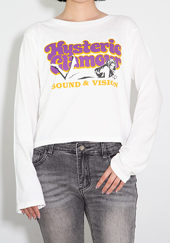 送料無料 トップス HYSTERIC GLAMOUR ヒステリックグラマー SOUND&VISION Tシャツ / ホワイト 返品交換不可