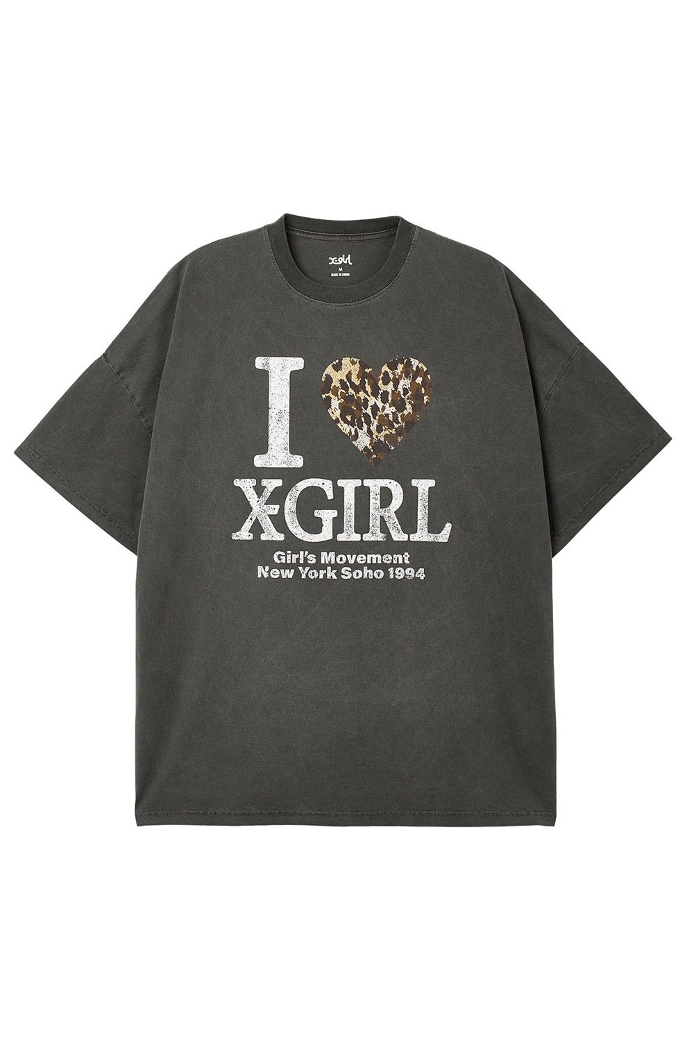貨物輸送無料トップス X-girl エックス御姉さんFADED I LOVE X-GIRL S/S BIG TEE DRESS /  黒いこと 返品取り替えっこ不可